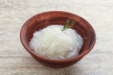 Glass asian noodles in the bowl