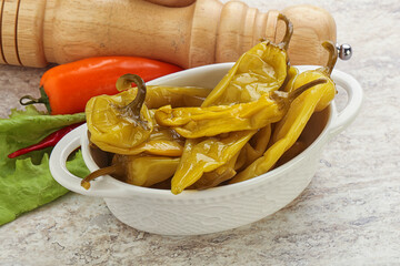Pickled marinated spicy green pepper