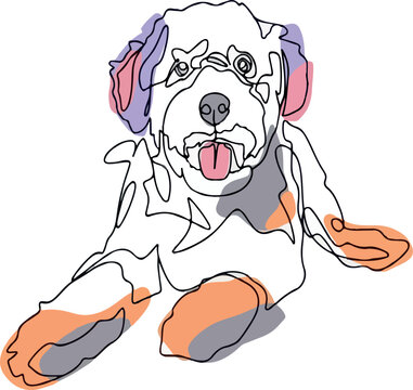 illustration of the dog, drawing on a white background