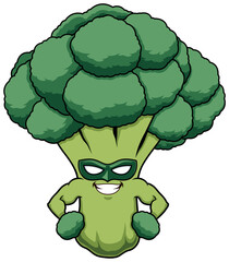 Broccoli Superhero Mascot