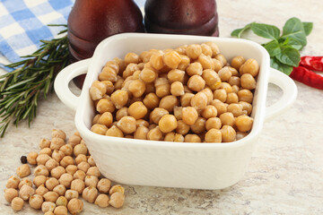 Boiled chickpea in the bowl