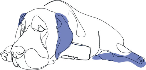 Obraz premium illustration of the dog, drawing on a white background