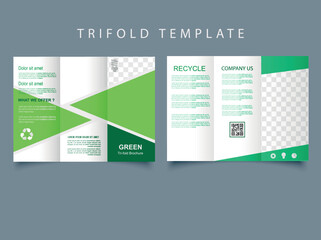 Trifold brochure design. Ecology, Recycle Brochure. Ecological icons.
