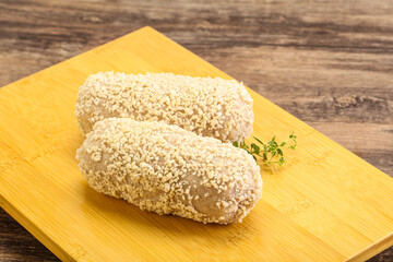 Raw chicken cutlet for roast