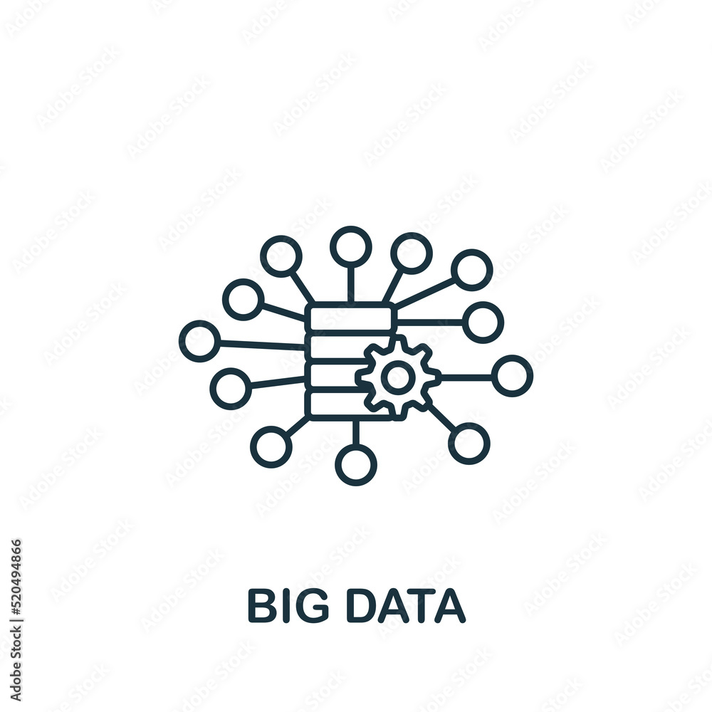 Poster big data icon. monochrome simple artificial intelligence icon for templates, web design and infograp