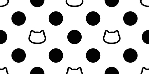 cat seamless pattern calico kitten vector head neko breed character cartoon face pet repeat wallpaper tile background animal doodle illustration scarf isolated design