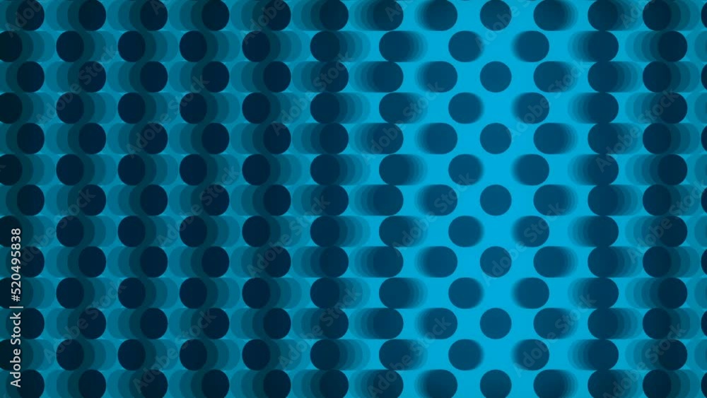 Poster digital background loop wave animation cylindrical shapes. 3d rendering hd
