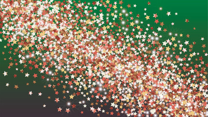 Realistic Background with Confetti of Glitter Star Particles. Sparkle Lights Texture. Celebration pattern. Light Spots. Star Dust. Christmass Design. Explosion of Confetti. Design for Advertisement.