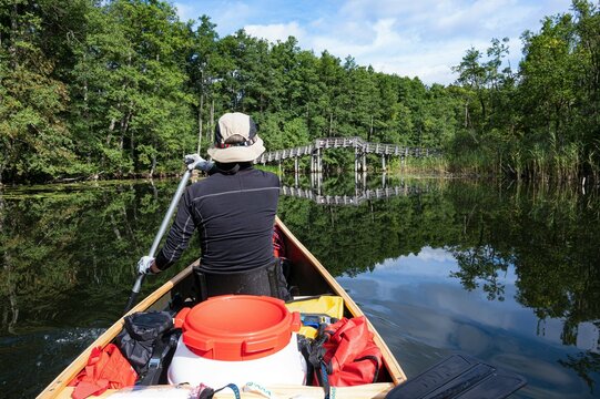 Paddelpartie auf der Havel im Drossedower Bek -  Alte Holzbr&uuml;cke 