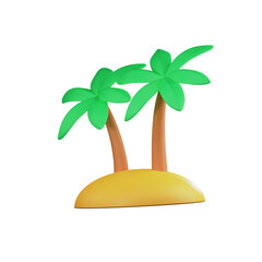 Palm Travel 3D Illustration