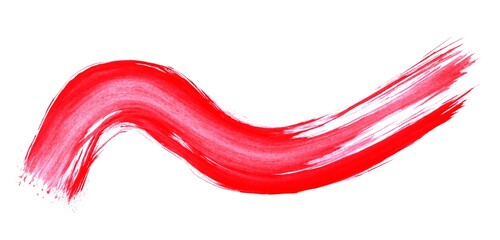 Handgemalte rote Pinselzeichnung - Wellenlinie
