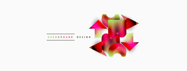 Dynamic composition, shiny geometric shapes abstract background. Trendy techno business template for wallpaper, banner, background or landing