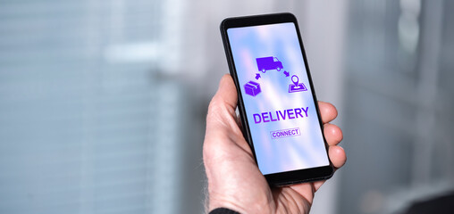 Delivery concept on a smartphone