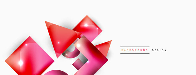 Minimal geometric abstract background. Primitive shapes composition backdrop. Trendy techno business template for wallpaper, banner, background or landing