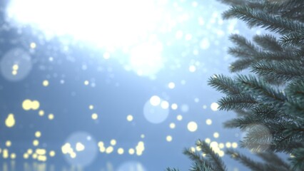 Fototapeta na wymiar Christmas Tree Bokeh Lights