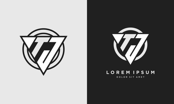 Letter TJ triangle logo icon modern stylish monogram design