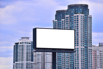Obraz premium Outdoor billboard billboard, billboard advertisement mock-up background frame, 옥외 빌보드전광판, 빌보드광고 목업배경 프레임