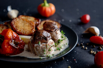 Meat, pork, steak, dinner, lunch, nature, health, delicious, red, dark, pepper, grain, restaurant, bar, bistro, food photography, lifestyle