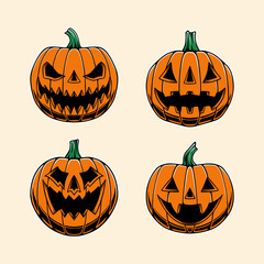 Halloween pumpkin bundle design set