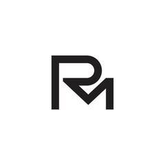 Fototapeta premium letter rm simple linked geometric line logo vector