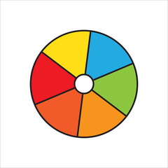 Obraz premium Colorful children ball icon. Flat illustration of colorful children ball vector icon for web isolated on baby blue background