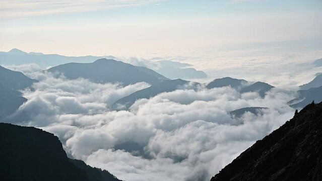 clouds over the mountains time lapse photography in Yushan National Park