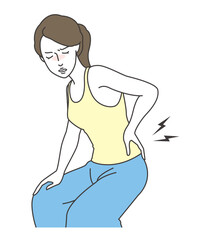 腰痛の女性のイラスト素材 ベクター