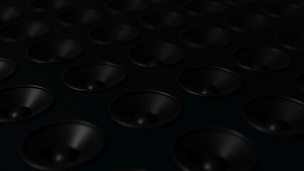 Speaker membranes stacked in disco, pub or club in loop	