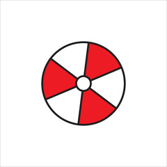 Obraz premium Colorful children ball icon. Flat illustration of colorful children ball vector icon for web isolated on baby blue background