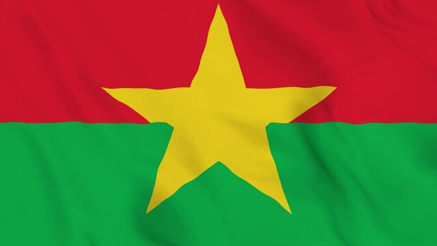 realistic Burkina Faso waving flag. smooth 4k video seemless loop 