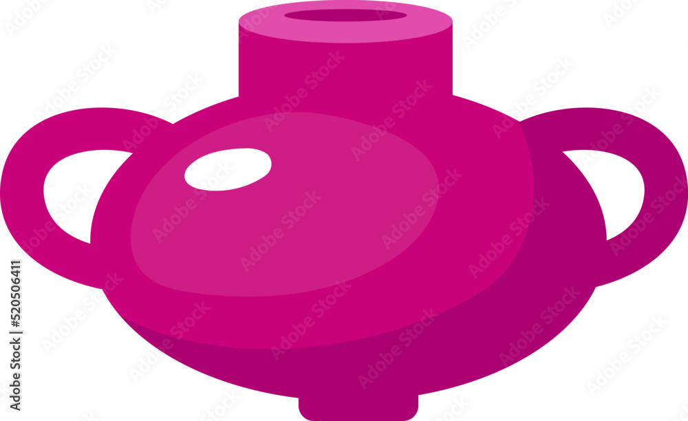 Aufkleber shiny vase with handles semi flat color vector object. ceramic pot. handmade crockery. full sized it