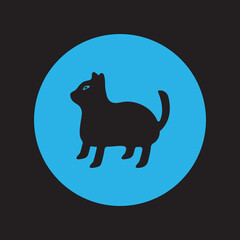 Circle black small cat logo 