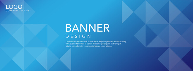 Obraz premium Abstract blue background with triangles, Blue banner