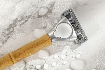 The razor and free space for your decoration. 