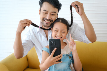 Father and kids.