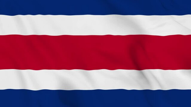 realistic Costa Rica waving flag. smooth 4k video seemless loop 