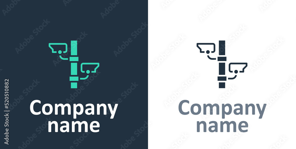 Poster logotype security camera icon isolated on white background. logo design template element. vector