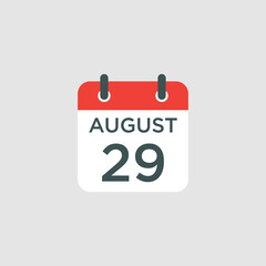 calendar - August 29 icon illustration isolated vector sign symbol