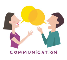 会話をする男性と女性