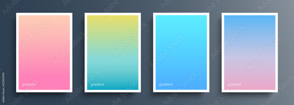 Fototapete set of color backgrounds with light soft color gradient for your creative graphic design. summer col