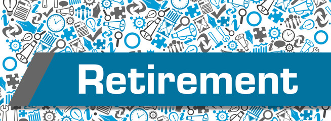 Retirement Circular Business Symbols Texture Blue Grey Text 