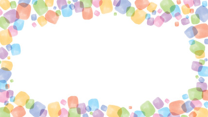 水彩風のカラフルな背景　フレーム　飾り（囲み）