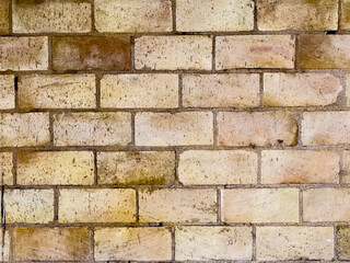 Brown beige brick wall grunge textured backdrop background  - stock photo