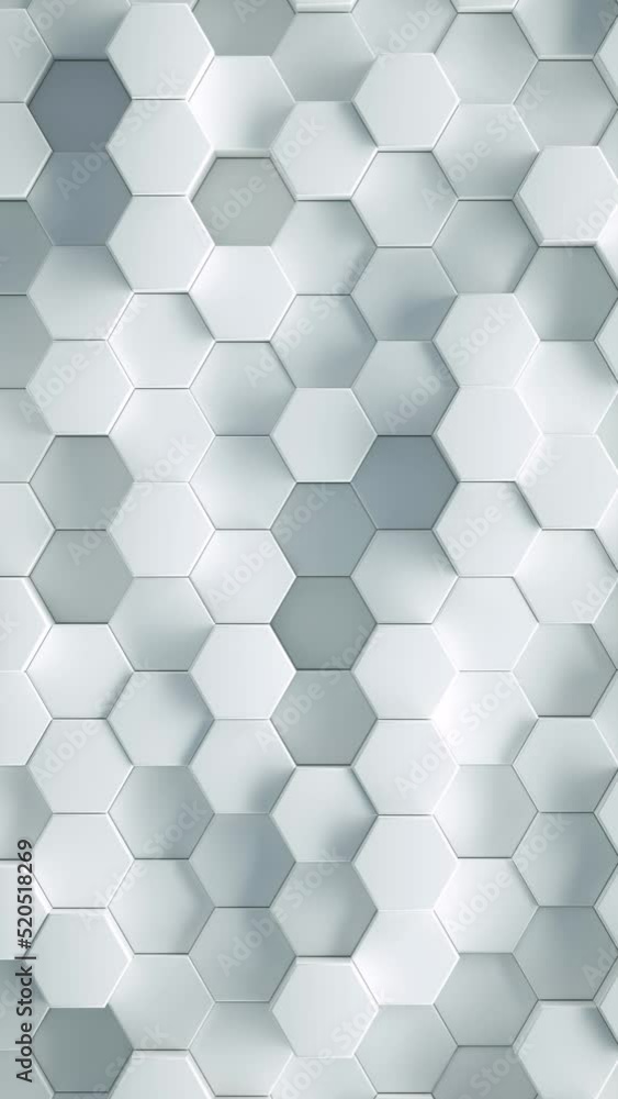 Poster geometric hexagonal abstract background. futuristic and technology concept. 3d render infinite loop