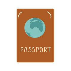International passport. Cute cartoon style vector illustration.
