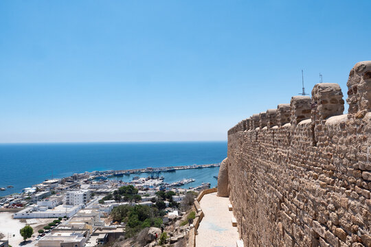 Top view of the port from the fortress of Kelibia, Tunisia