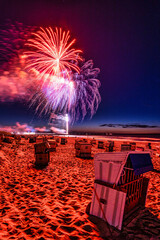 Feuerwerk am Ostsee Strand 