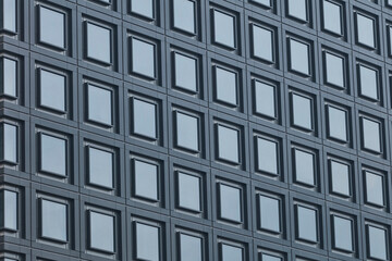 Fototapeta premium Abstract Geometric Building Facade Pattern, Modern Architecture Background