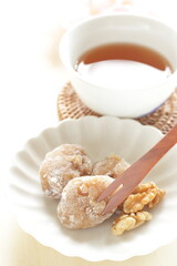 Japanese food, walnut Mochi sticky rice cake Confectionery