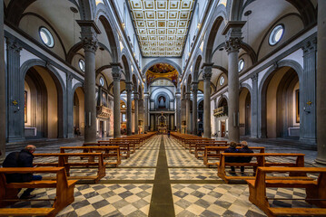 The interior of the Basilica di San Lorenzo - obrazy, fototapety, plakaty